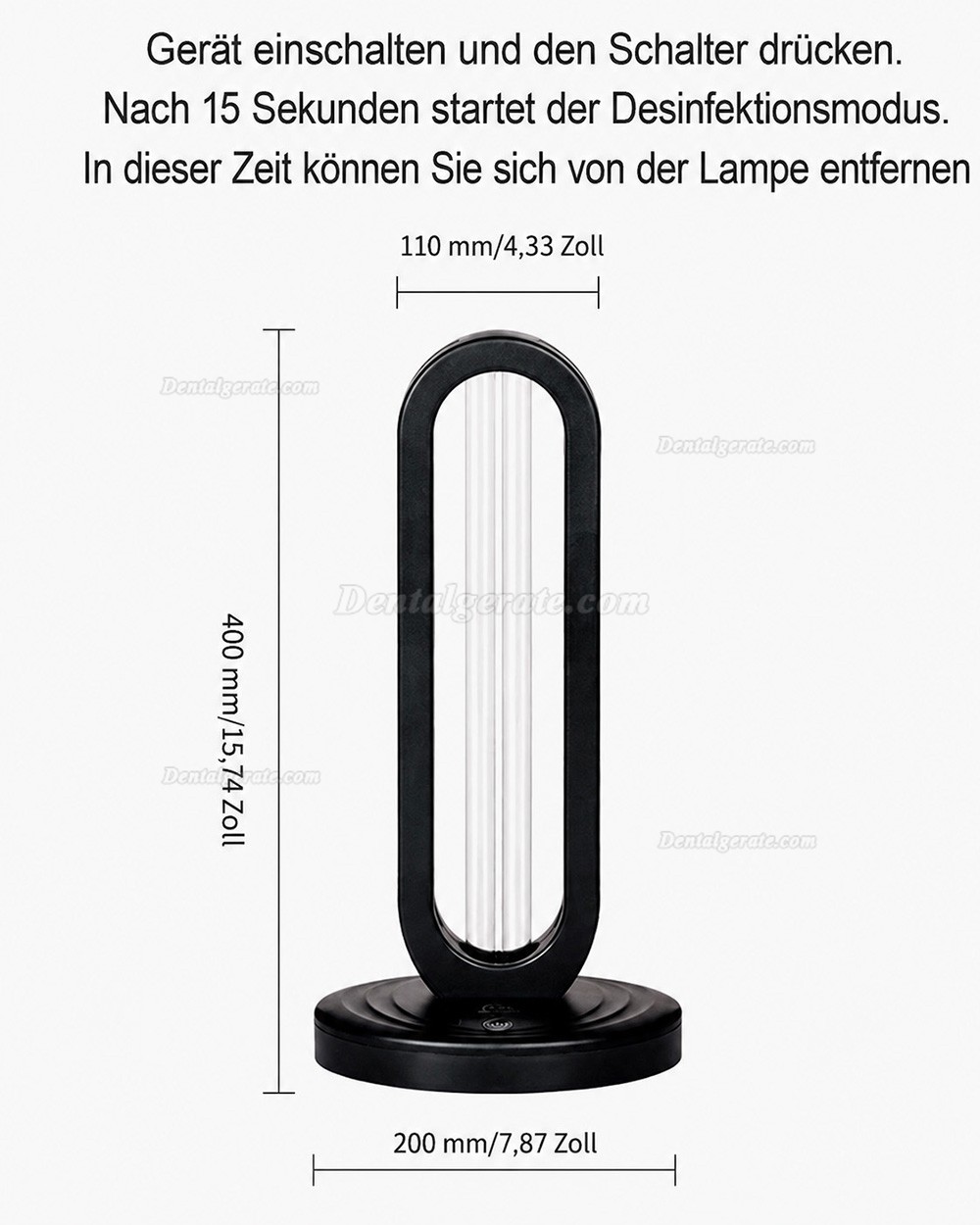38 Watt UVSterilisator Lampe UV Keimt&ouml;tende Lampe UVC+Ozon Desinfektion